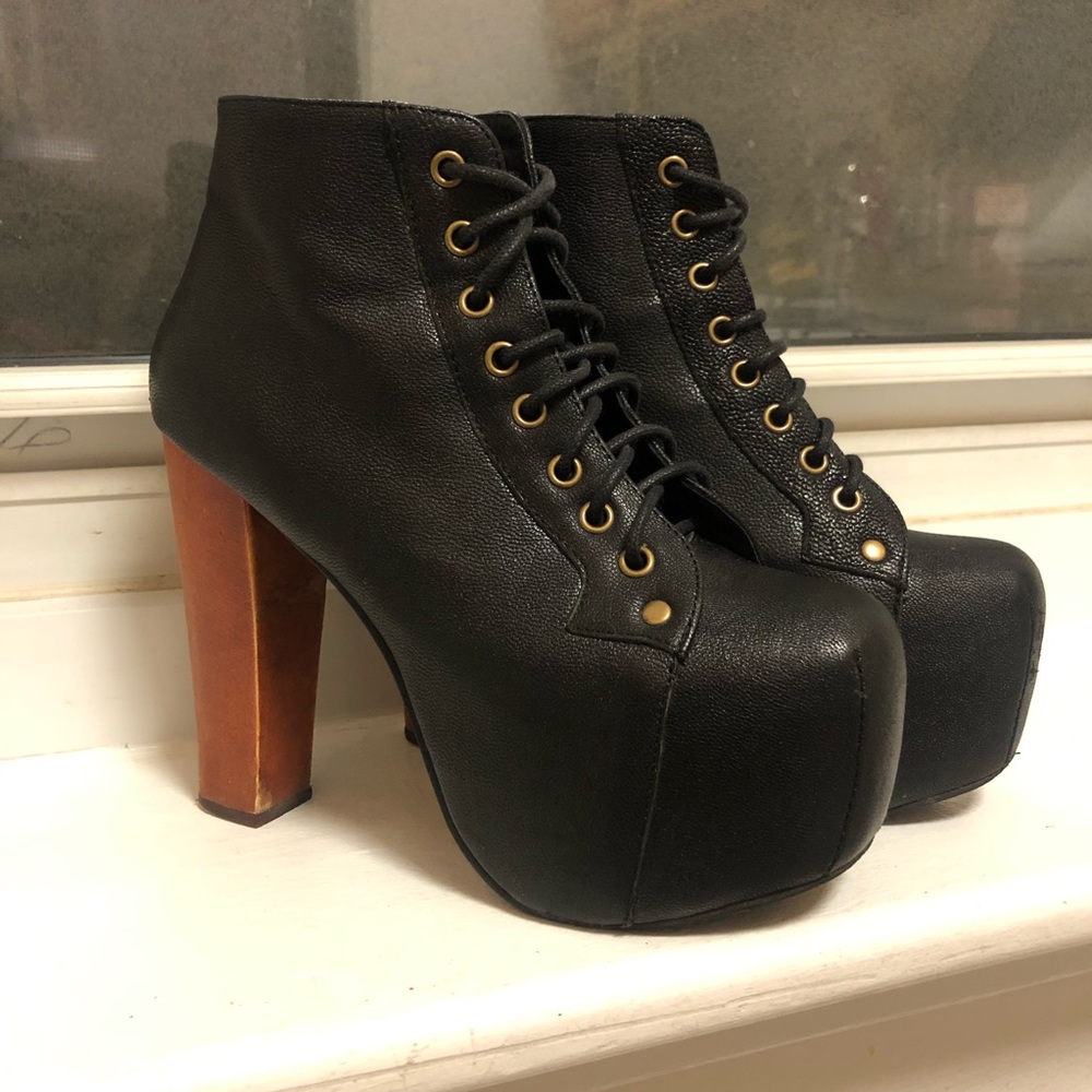 Jeffrey Campbell Litas black ankle boots 5.5